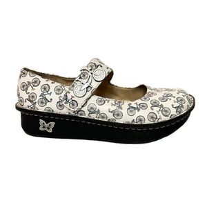 Alegria Paloma Bicycle Print Rocker Sole Mary Jane Shoes